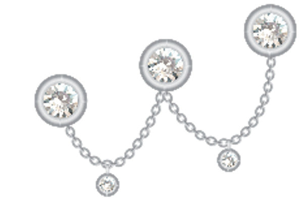 Silver Triple SMT Gem Chain