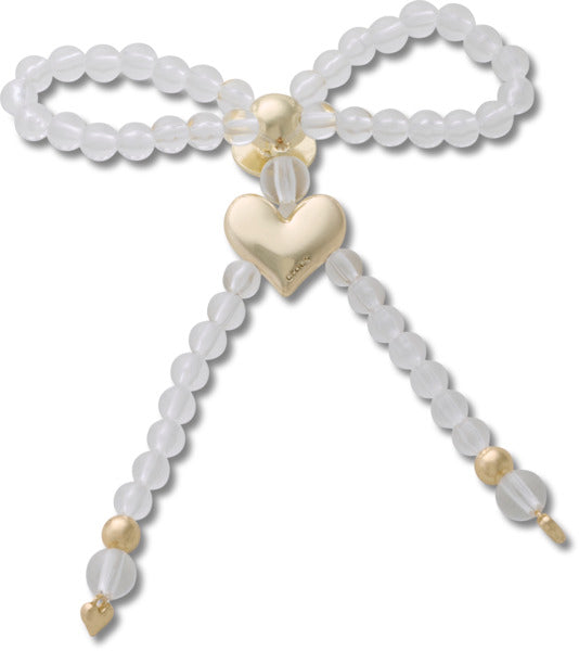 Beaded Bow with Gold Heart