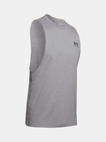 Férfi atléta Under Armour UA LEFT CHEST CUT OFF TANK-GRY