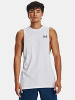 Férfi atléta Under Armour UA LEFT CHEST CUT OFF TANK-WHT