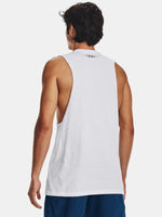 Férfi atléta Under Armour UA LEFT CHEST CUT OFF TANK-WHT