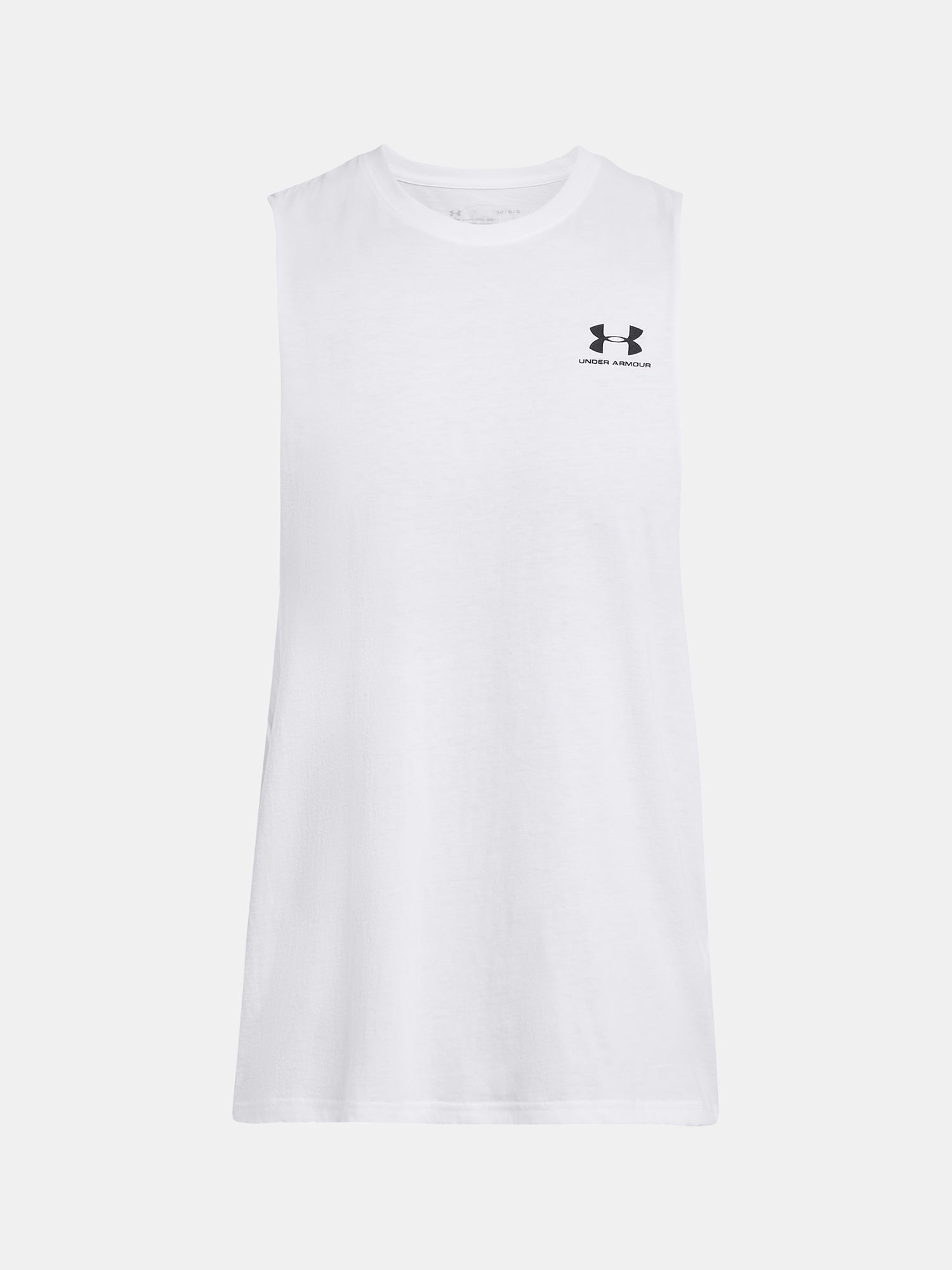 Férfi atléta Under Armour UA LEFT CHEST CUT OFF TANK-WHT