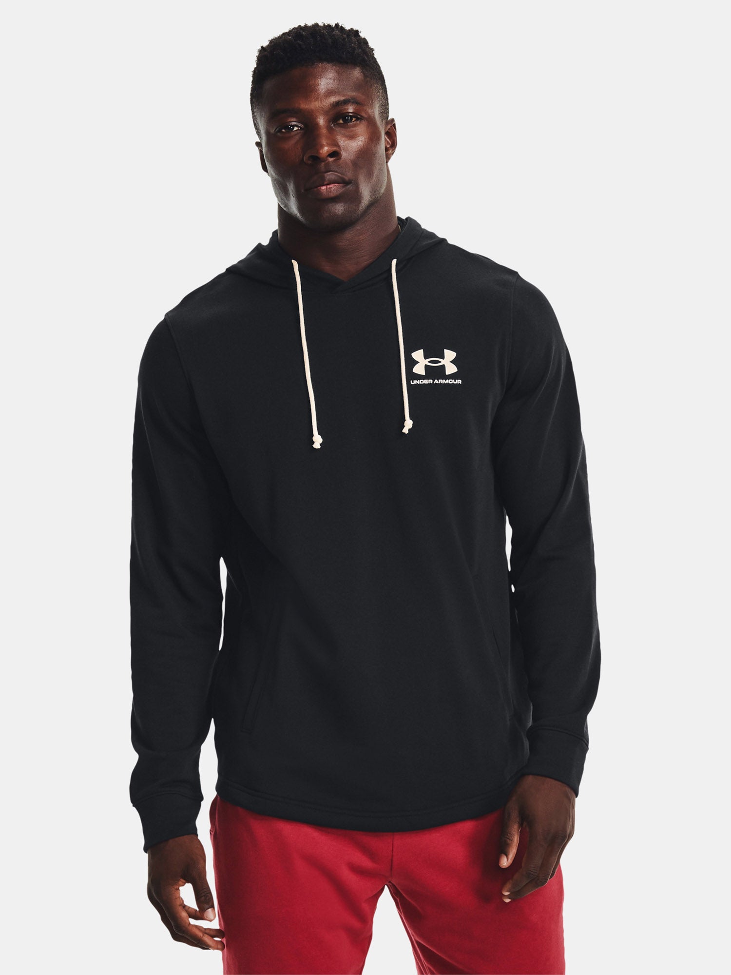 Under Armour Férfi pulóver kapucnival UA RIVAL TERRY LC HD Pulóver fekete
