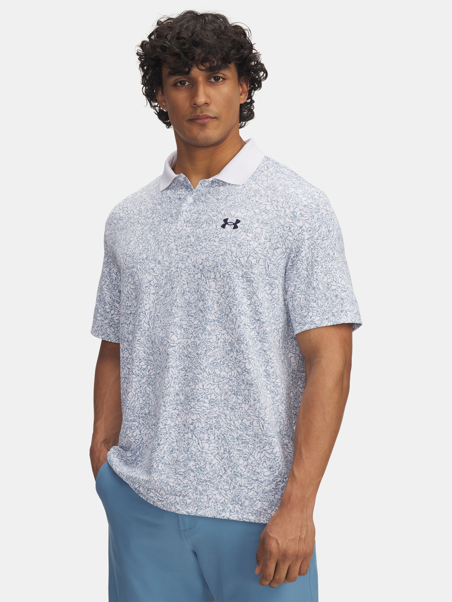 Under Armour Férfi UA Matchplay Printed -WHT póló Póló fehér