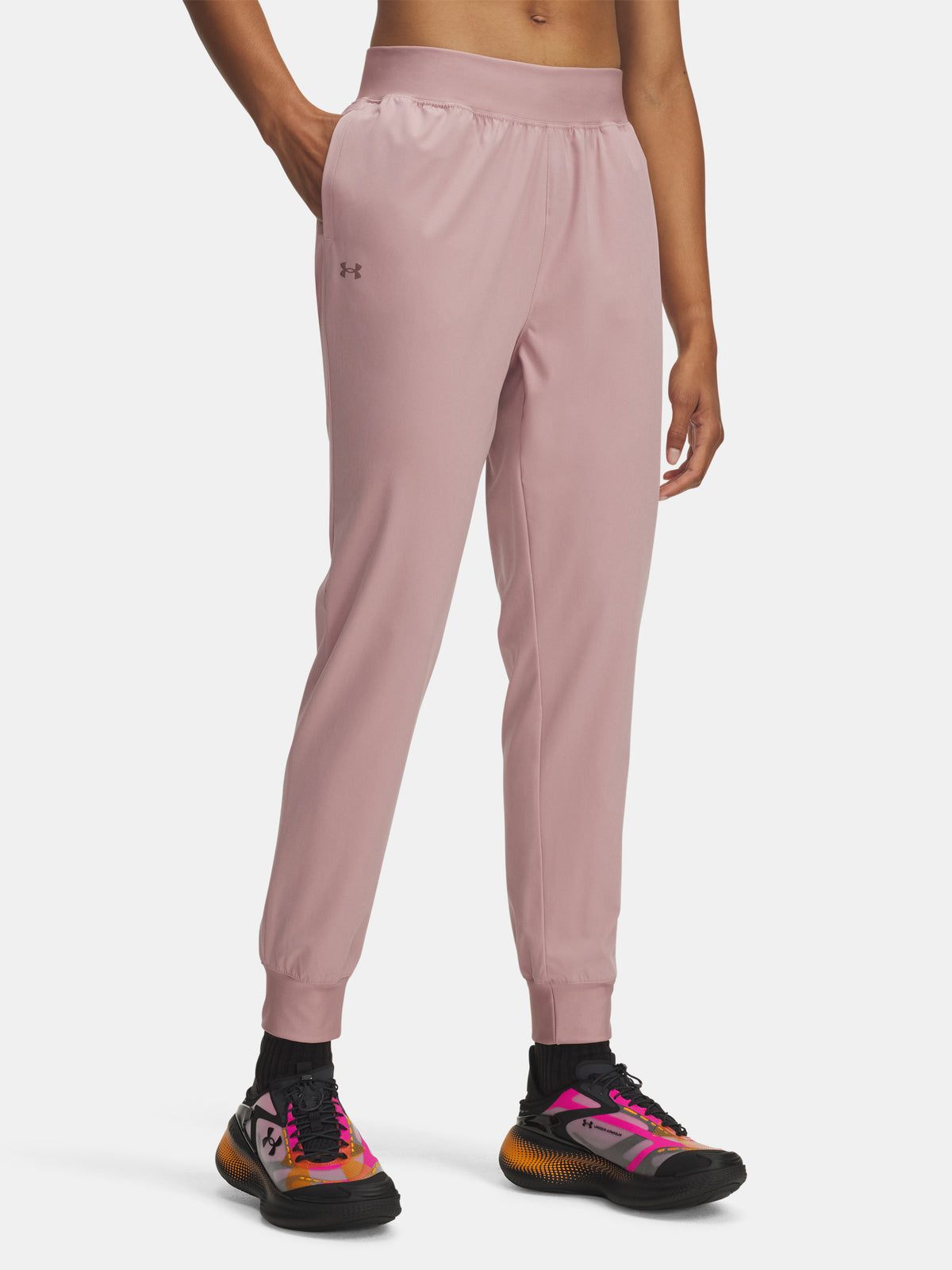 Under Armour Nõi sportnadrág UA Rival Hi Rise Woven Pant-PNK Nadrág