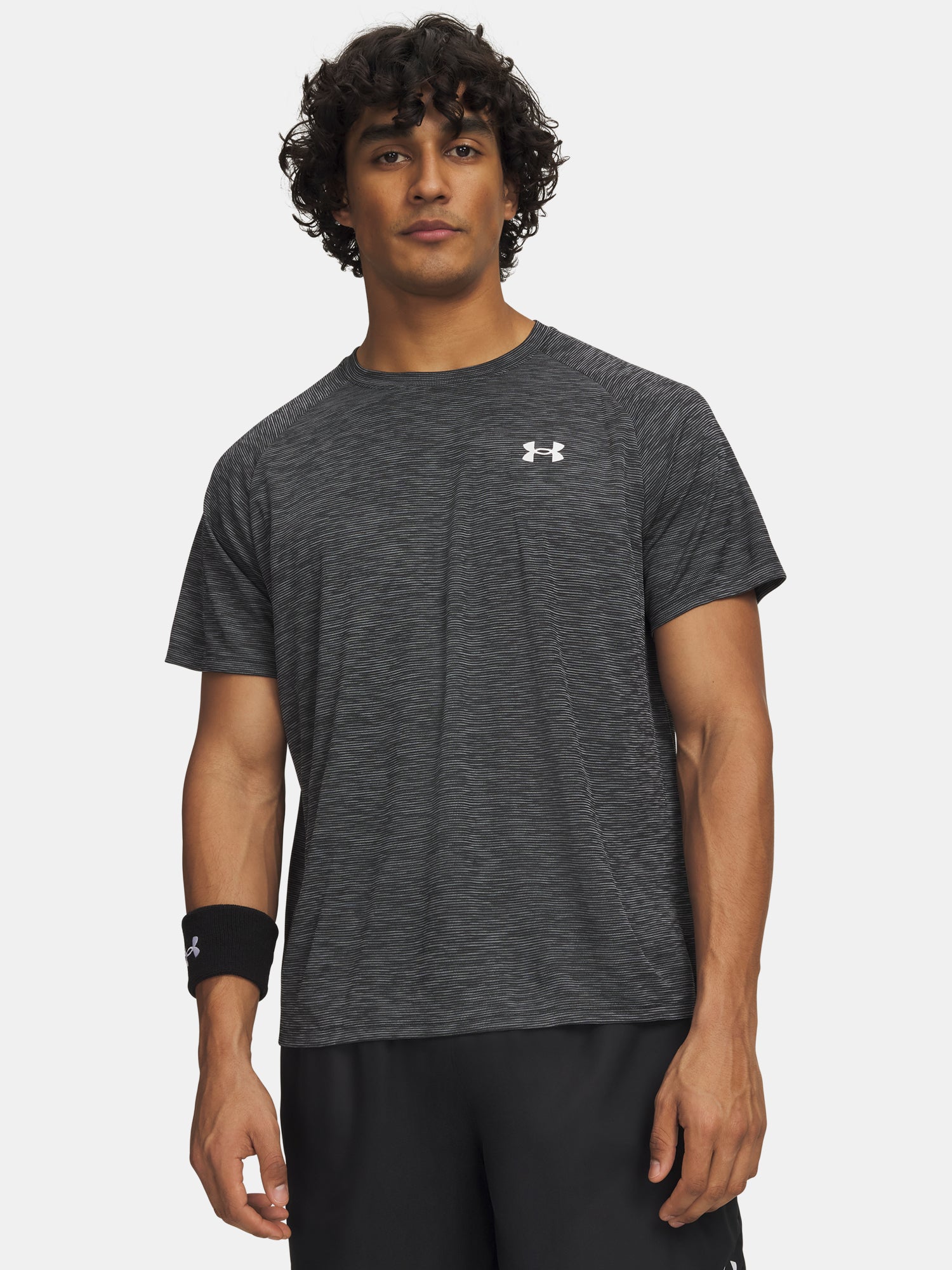 Férfi Under Armour UA Tech Textured SS-BLK póló