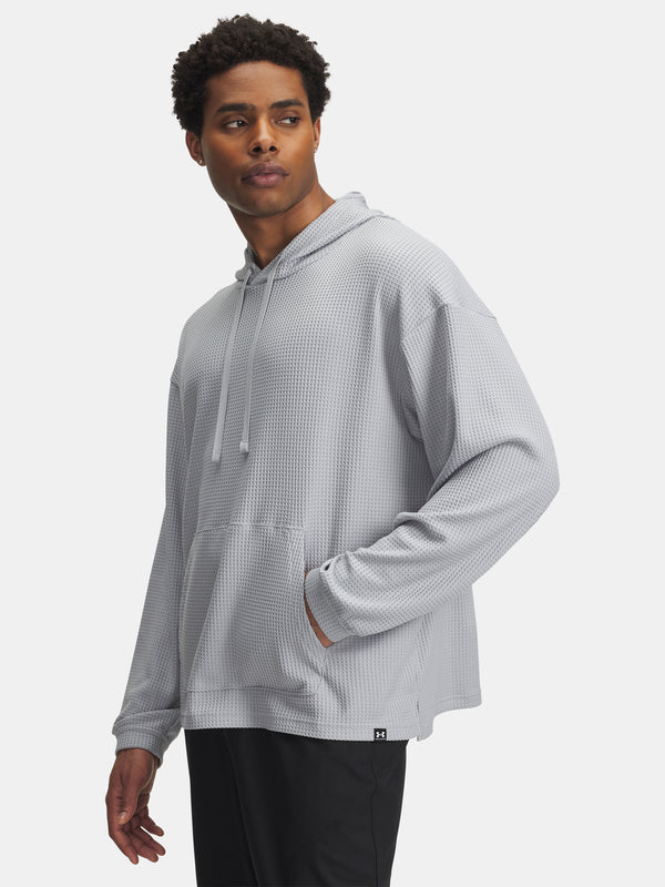 Under Armour Férfi pulóver UA Rival Waffle Hoodie-GRY Pulóver