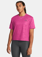 Under Armour Nõi póló Vanish Energy Emboss Crop SS Póló rózsaszín