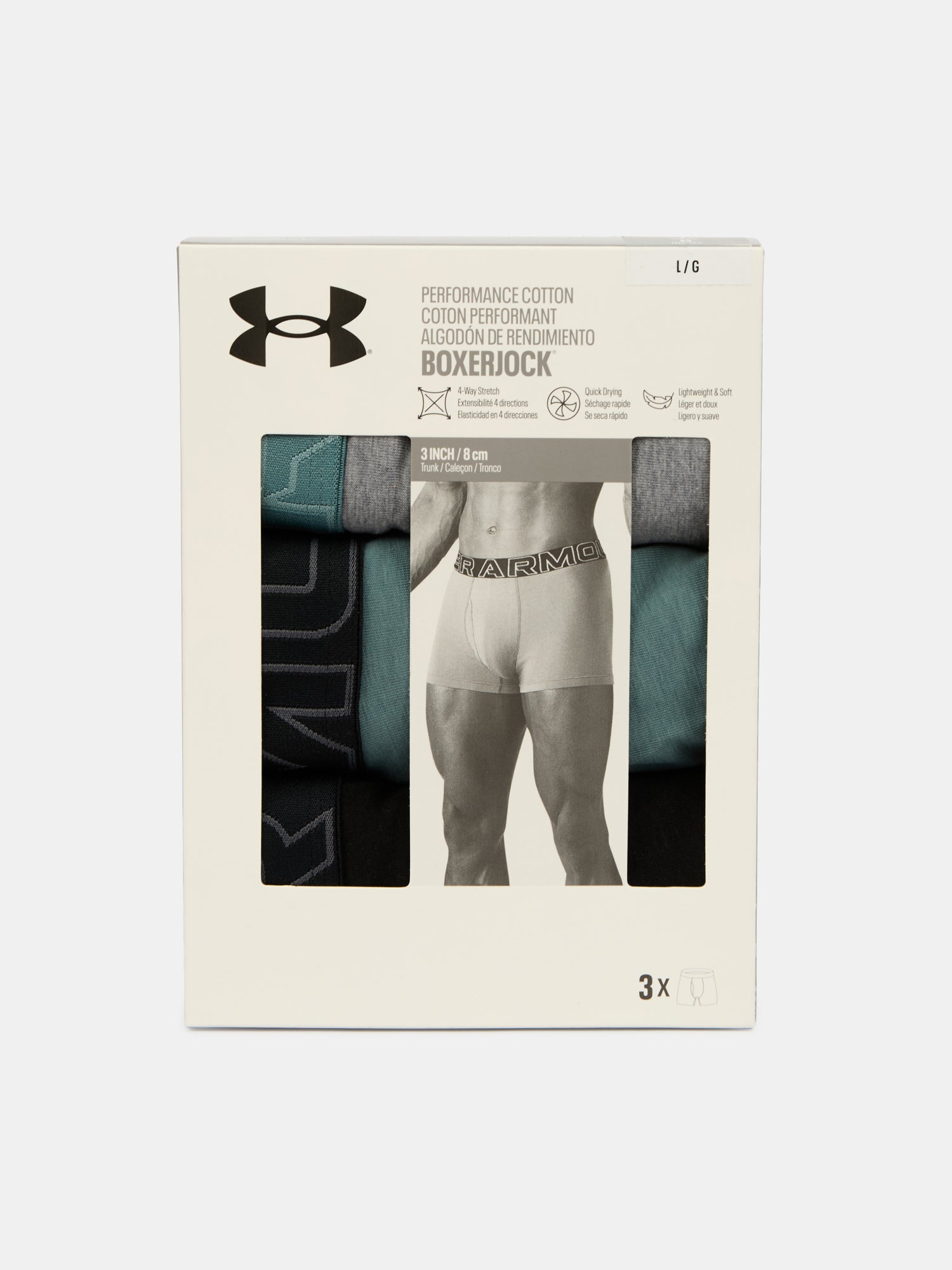 Under Armour Férfi boxeralsó M UA Perf Cotton 3in - 3pk Fehérnemű színes