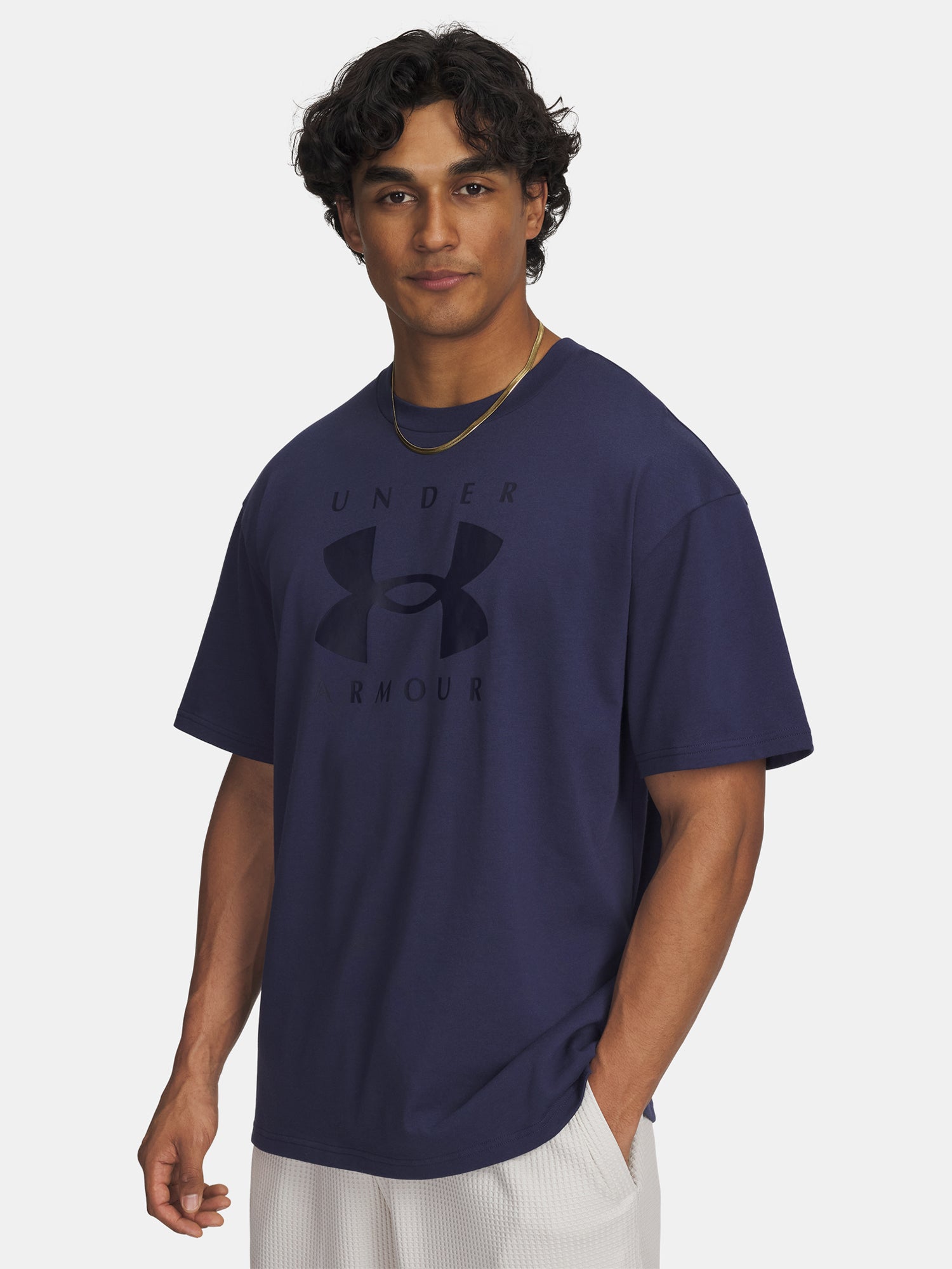 Under Armour Férfi póló UA M HW OS Branded SS-BLU Póló