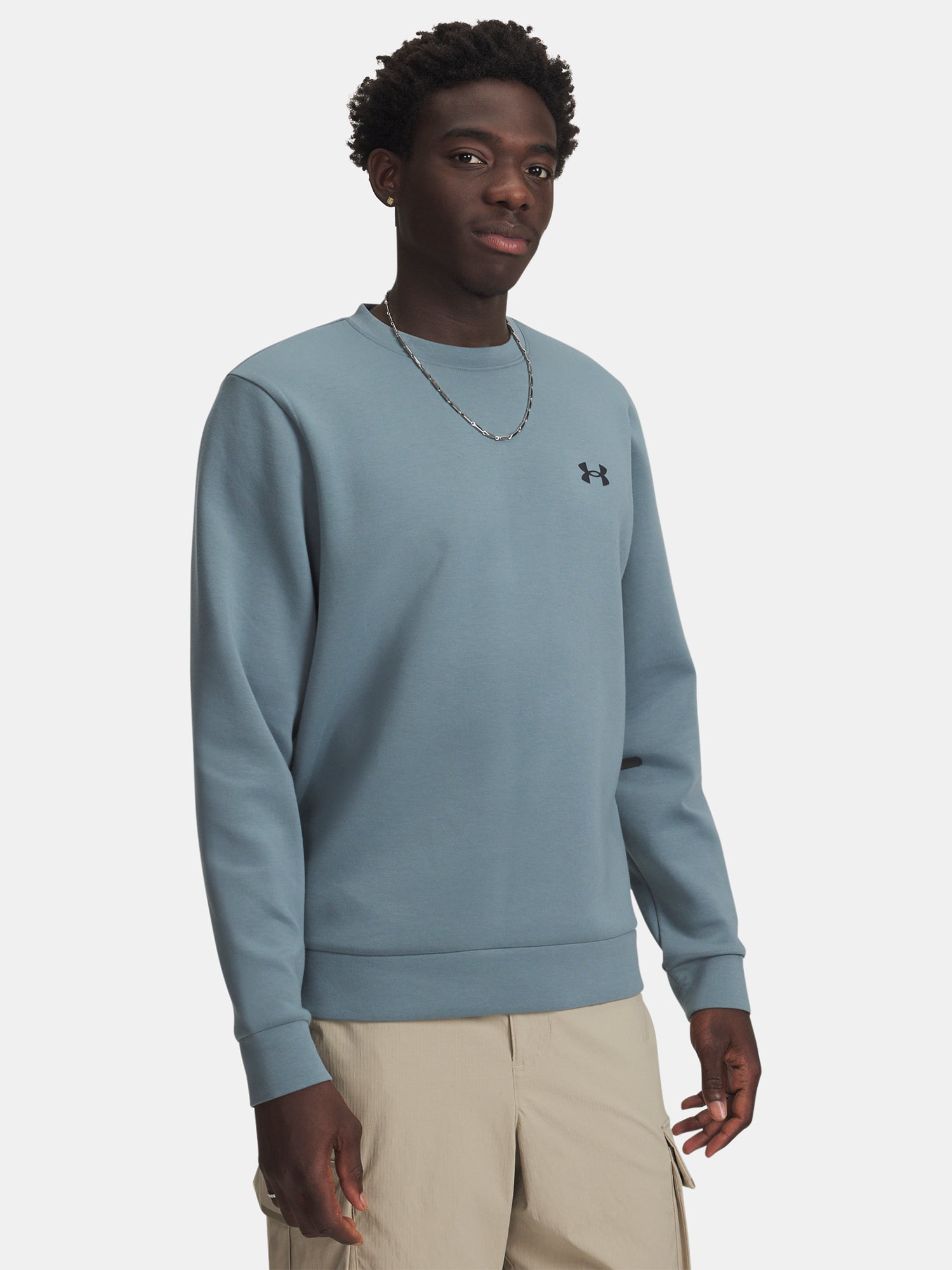 Under Armour Férfi pulóver UA Unstoppable Flc Crew EU-BLU Pulóver