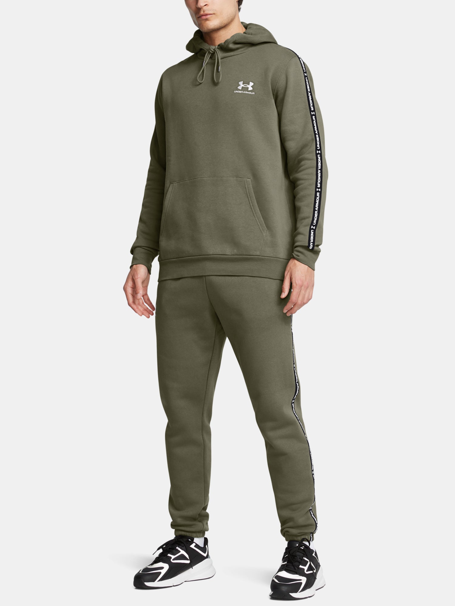 Under Armour Férfi UA Icon Fleece HD Taping Pulóver zöld