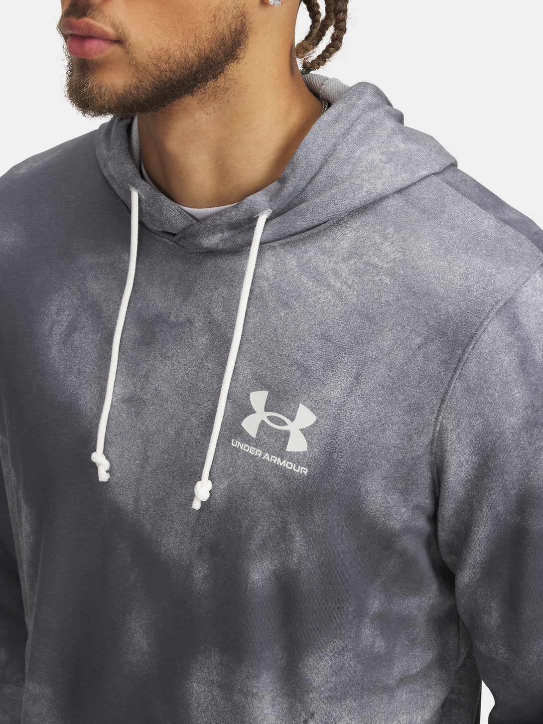 Under Armour Férfi pulóver kapucnival UA Rival Terry AOP Hood Q1 Pulóver