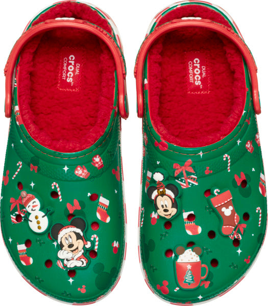 Crocs Mickey Xmas Lined Classic Clog Papucs
