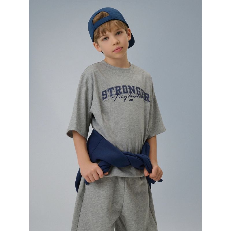 4F Boy's loose T-shirt with print 158/164 gyerek póló