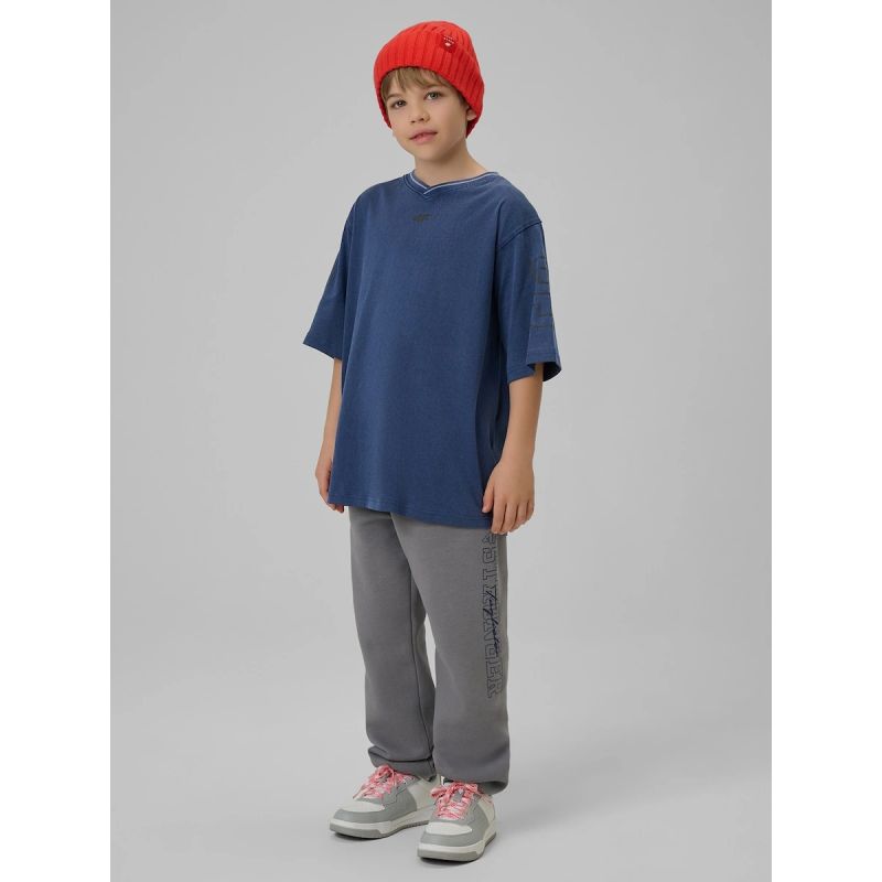4F Boy's loose T-shirt with print 158/164 gyerek póló