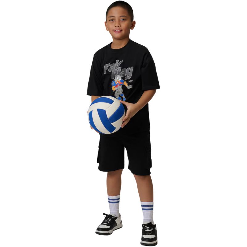 4F Boy's T-shirt M3012 deep 20S fekete gyerek póló