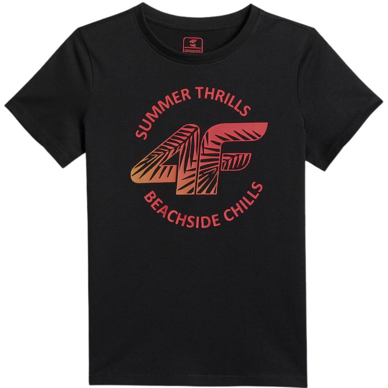 4F Boy's T-shirt M3284 deep 20S fekete gyerek póló 4FJWSS26TTSHM328420S