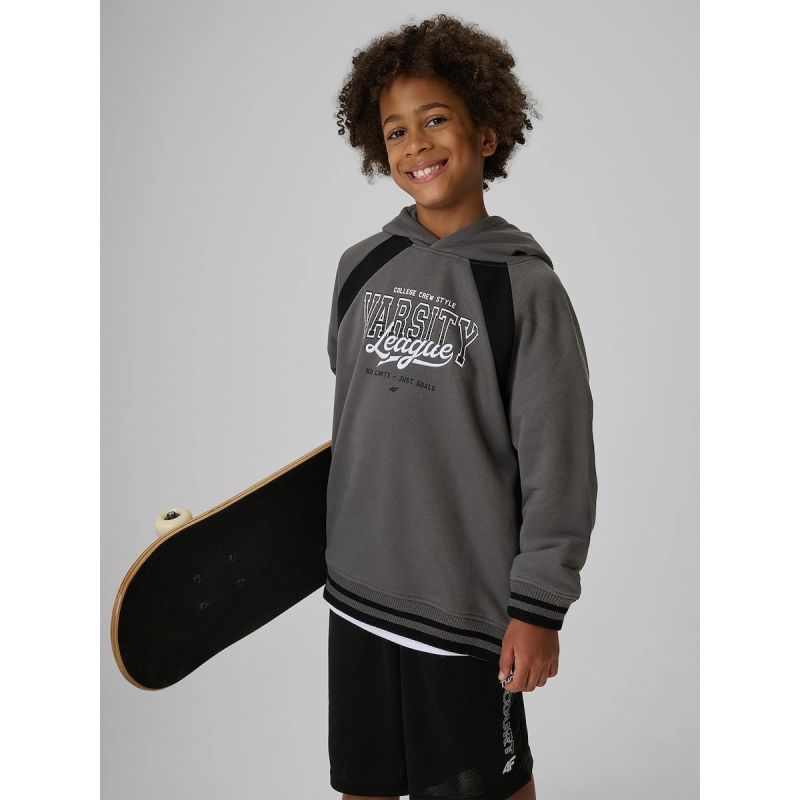 4F Boys’ Loose-Fit Hooded Sweatshirt 158/164 gyerek kapucnis pulóver 4FJRAW26TSWSM3193-25S
