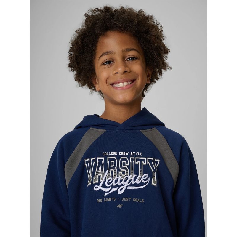 4F Boys' Loose-Fit Hooded Sweatshirt 158/164 gyerek kapucnis pulóver 4FJRAW26TSWSM3193-31S