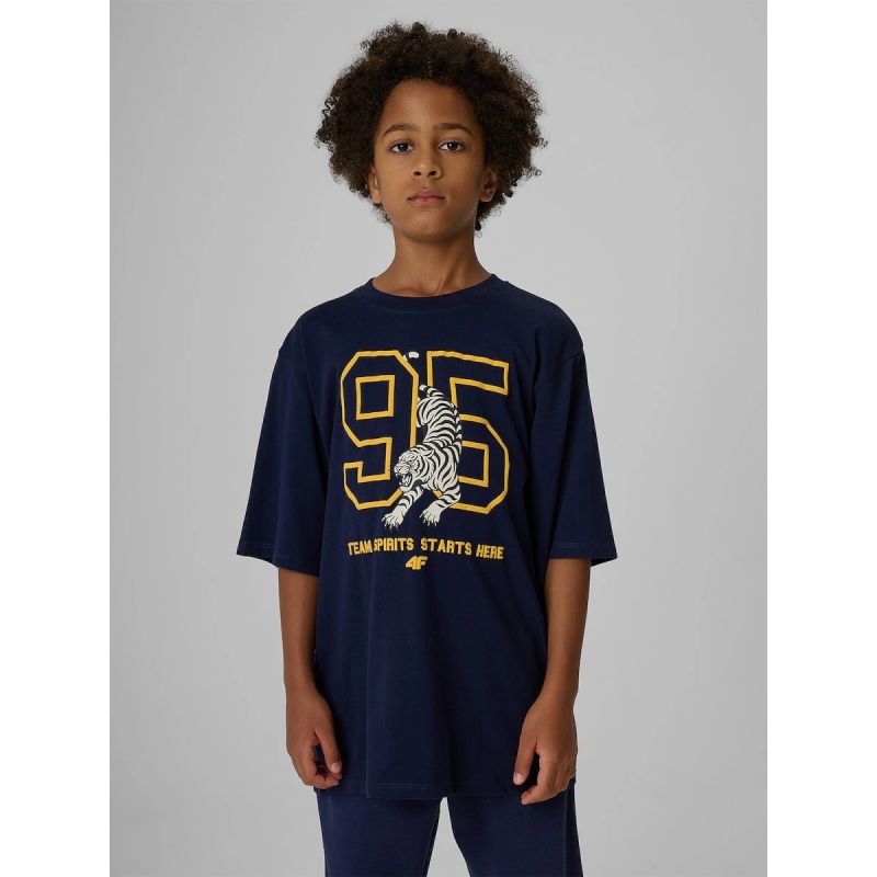 4F Boys’ Loose-Fit Printed T-Shirt gyerek póló, 158/164