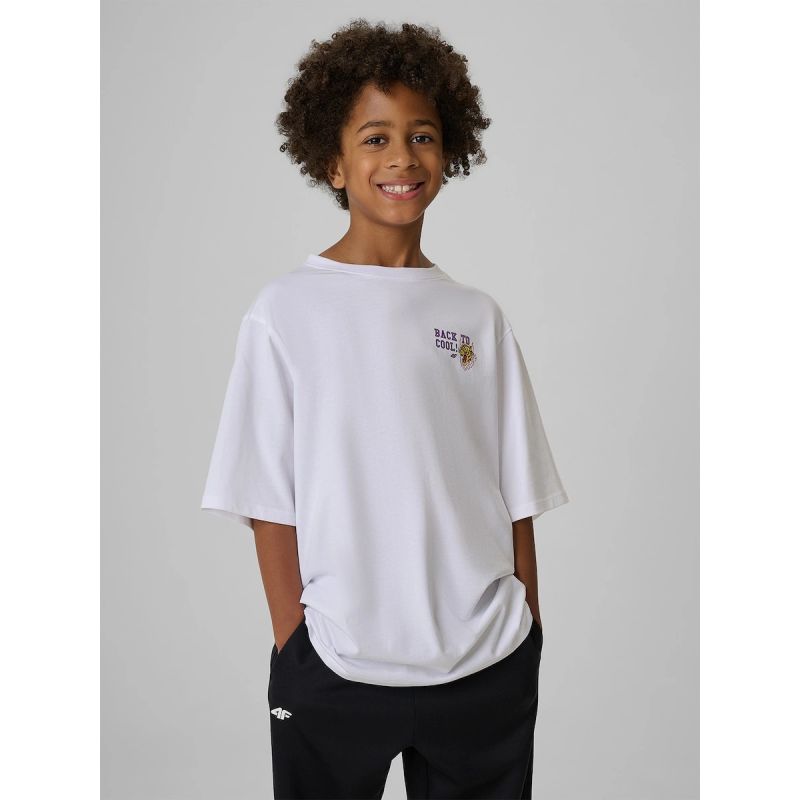 4F Boys' loose-fit printed T-shirt gyerek póló, 158/164