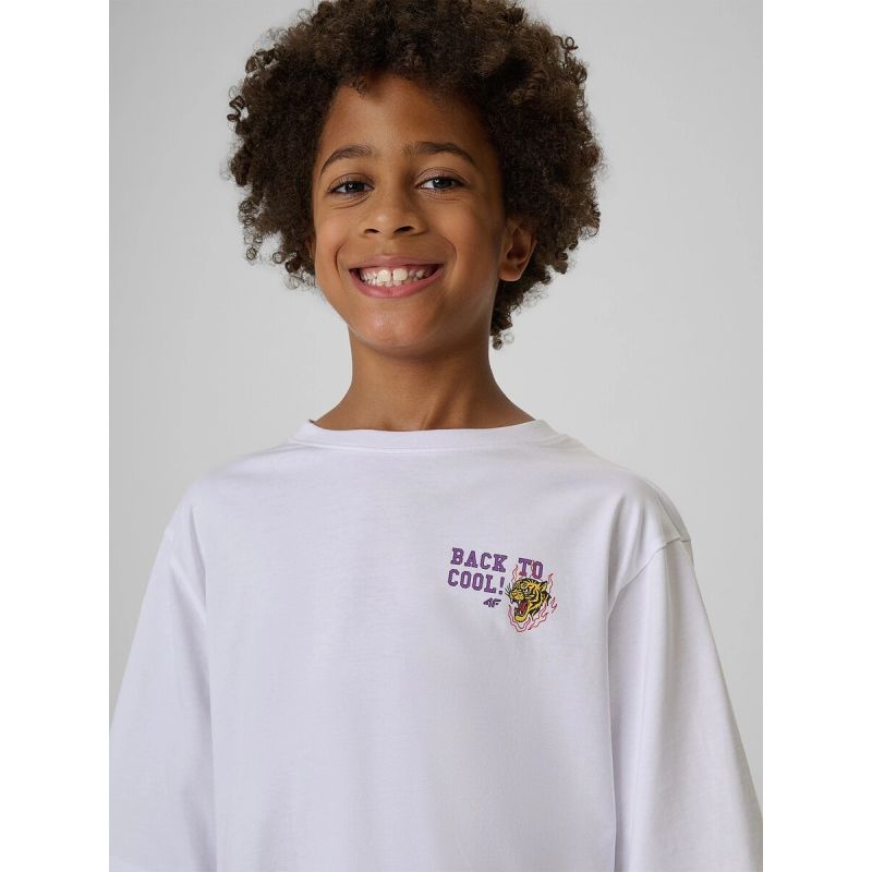 4F Boys' loose-fit printed T-shirt gyerek póló, 158/164