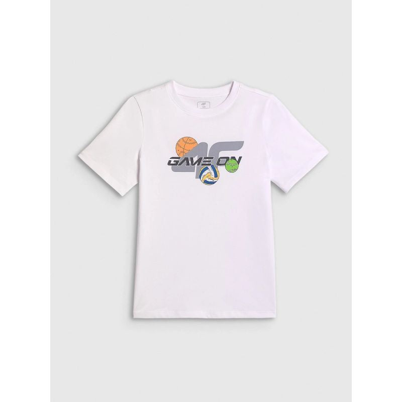 4F Boys' regular-fit printed T-shirt gyerek póló 4FJRAW26TTSHM4346-10S