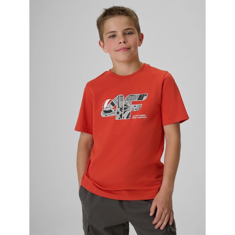 4F Boys' Regular-Fit Printed T-Shirt gyerek póló 4FJRAW26TTSHM4349-062S