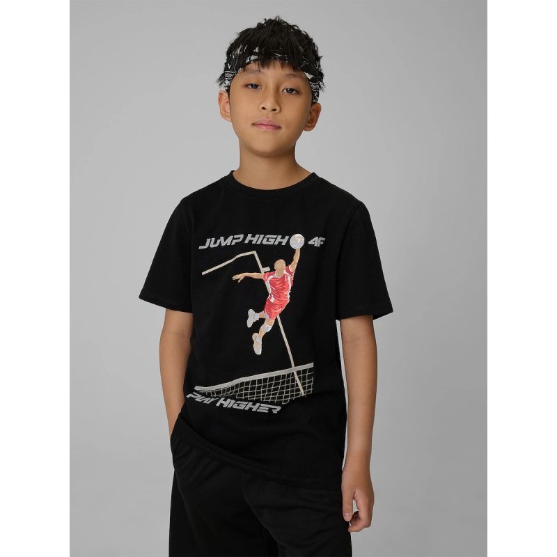 4F Boys' regular-fit printed T-shirt gyerek póló