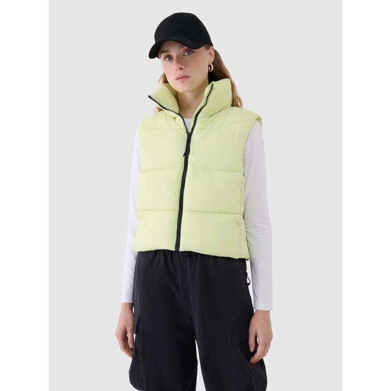 4f Cropped down vest with synthetic filling for women női 4FWSS25TVJAF182-45S