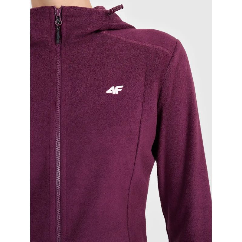 4F fleece with a hood, zip-up, női polár pulóver