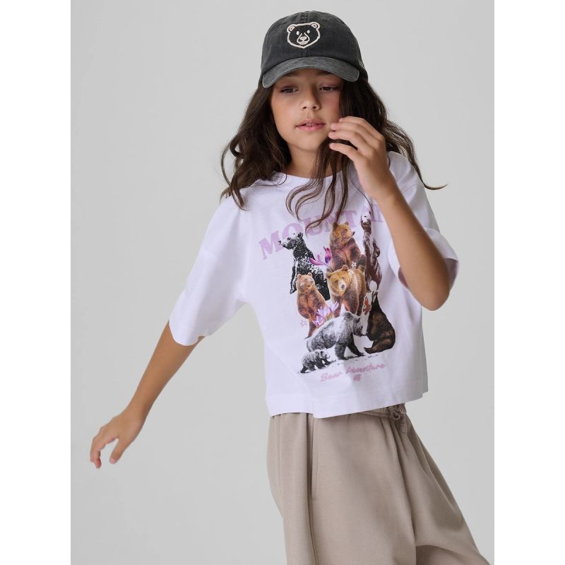 4F Girls' boxy T-shirt with print gyerek póló, 158/164 4FJKAW26TTSHF4426-10S