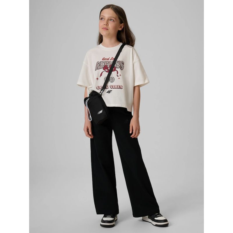 4F Girls' boxy T-shirt with print gyerek póló, 158/164 4FJRAW26TTSHF4239-11S