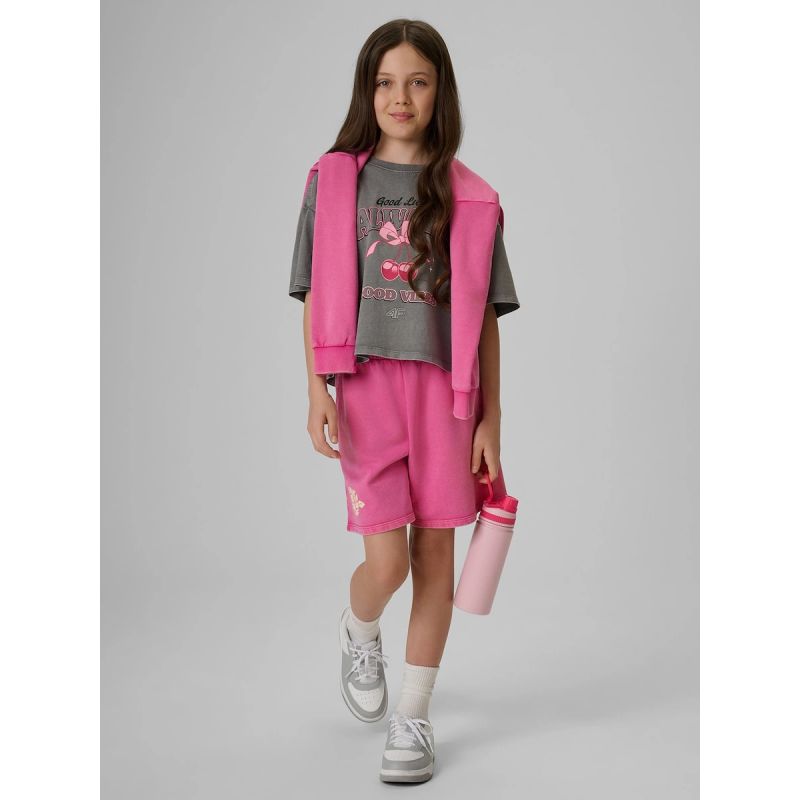 4F Girls' boxy T-shirt with print gyerek póló, 158/164 4FJRAW26TTSHF4239-22S