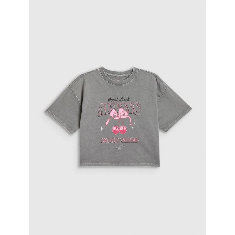 4F Girls' boxy T-shirt with print gyerek póló, 158/164 4FJRAW26TTSHF4239-22S