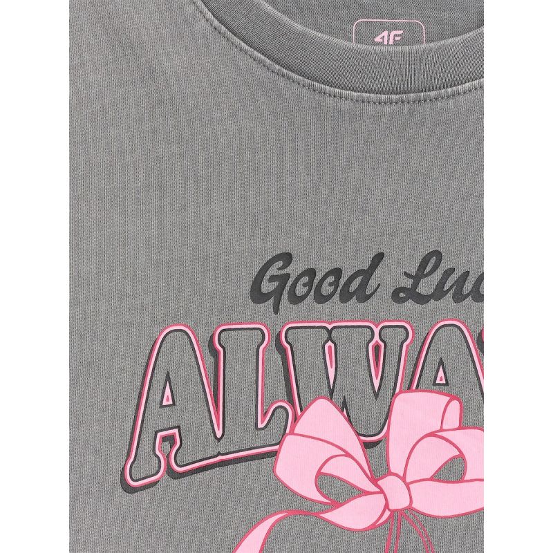 4F Girls' boxy T-shirt with print gyerek póló, 158/164 4FJRAW26TTSHF4239-22S