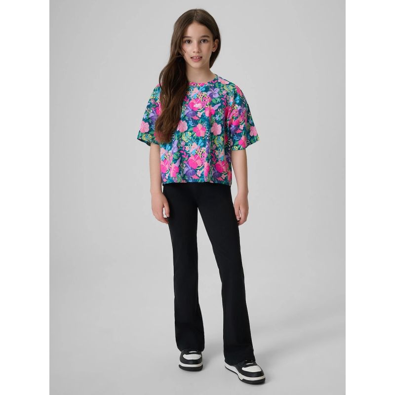 4F Girls' boxy T-shirt with print gyerek póló, 158/164 4FJRAW26TTSHF4243-90A