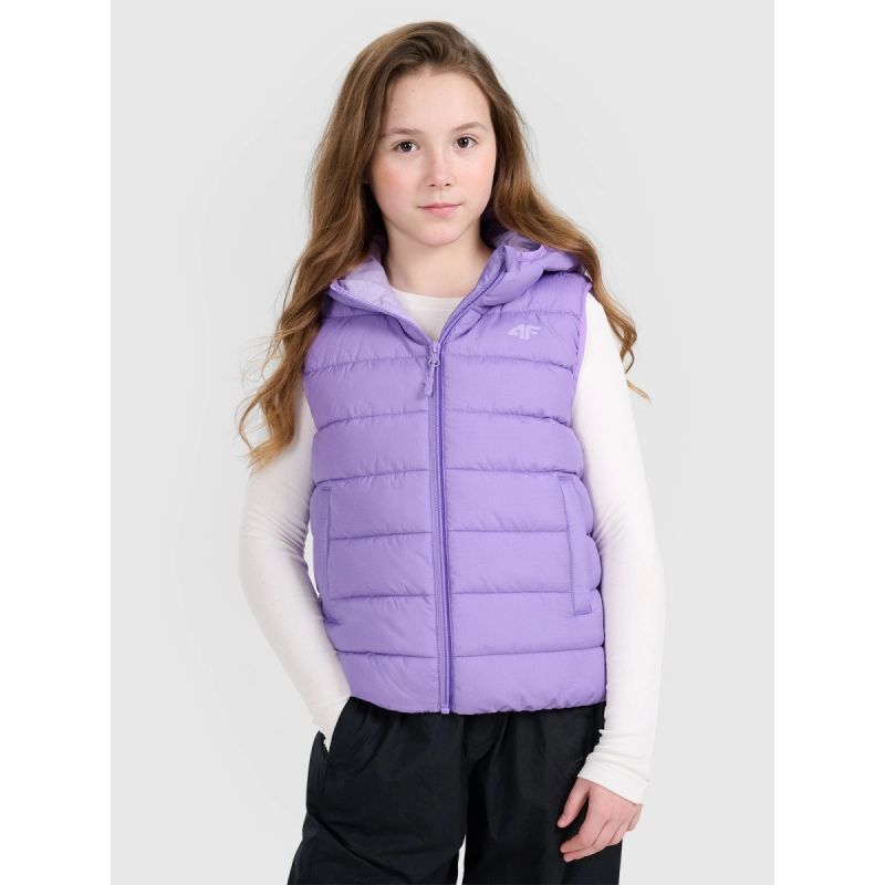 4f Girls' down vest with synthetic filling Egyéb Női 4FJRAW25TVJAF322-51S