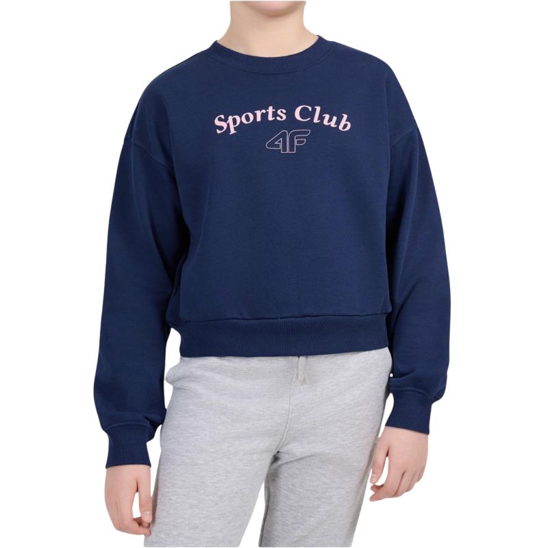 4F Girls' F2708 Sweatshirt Dark 30S gyerek pulóver, sötétkék