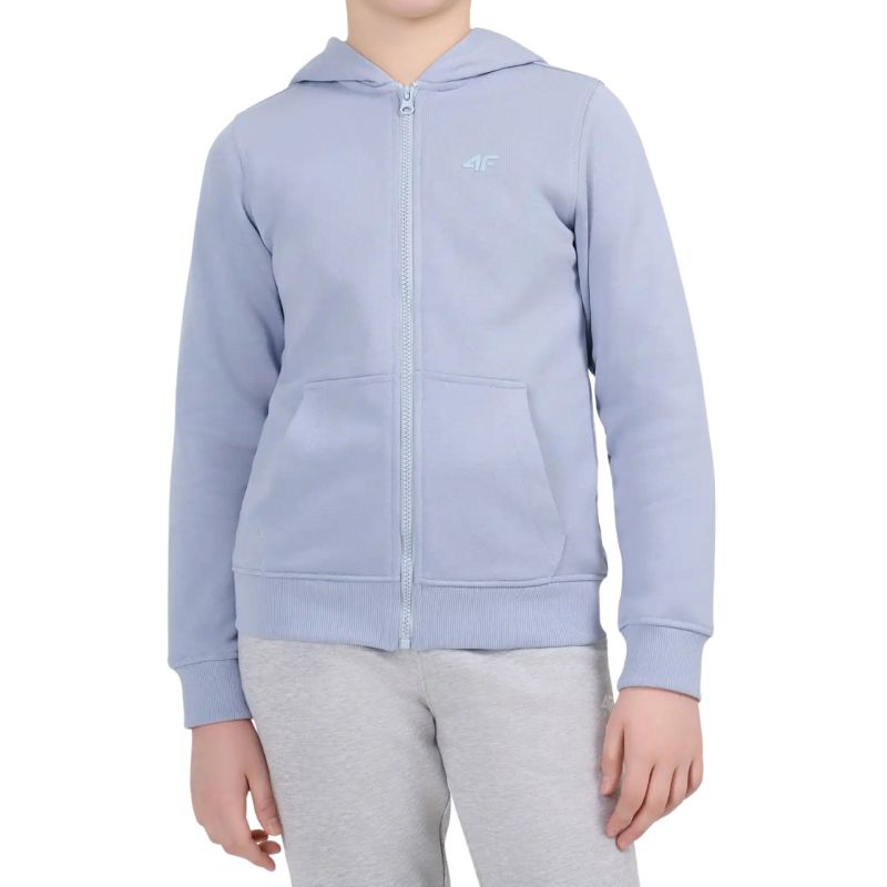 4F Girls’ Hoodie F2765 light 34S gyerek kapucnis pulóver, kék