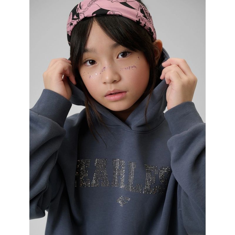4F Girls' loose sweatshirt with hood 158/164 gyerek kapucnis pulóver 4FJRSS26TSWSF2627-22S