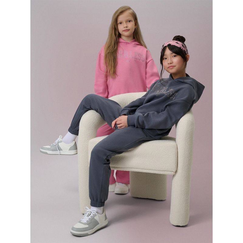4F Girls' loose sweatshirt with hood 158/164 gyerek kapucnis pulóver 4FJRSS26TSWSF2627-22S