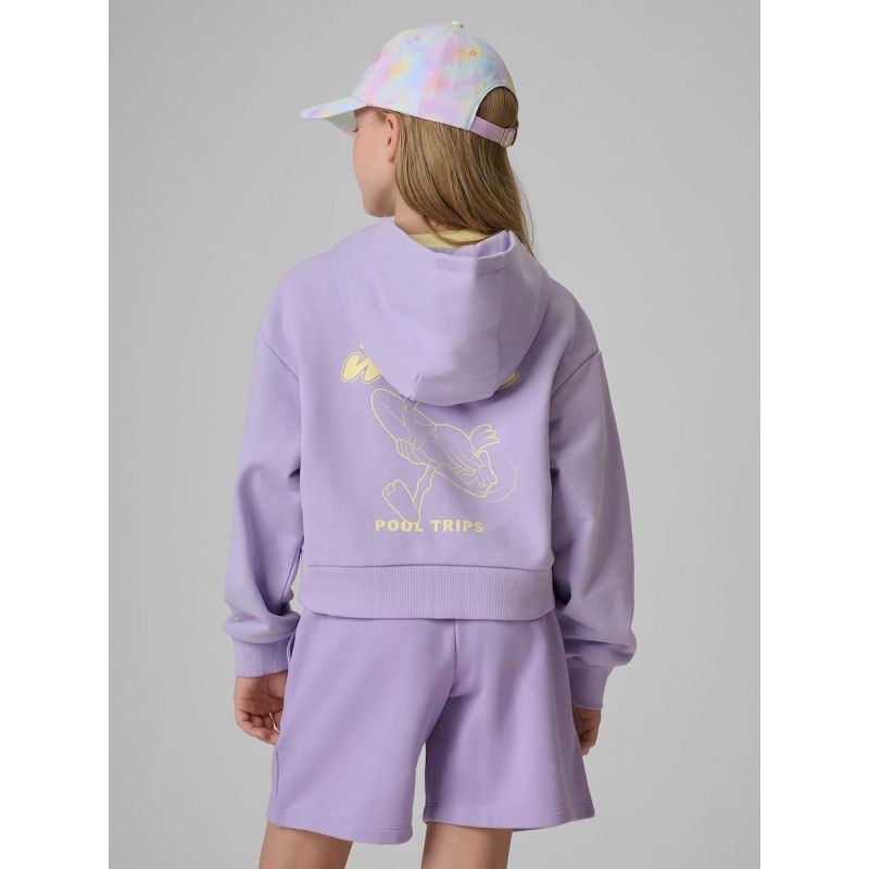 4F Girls' loose sweatshirt with hood 158/164 gyerek pulóver