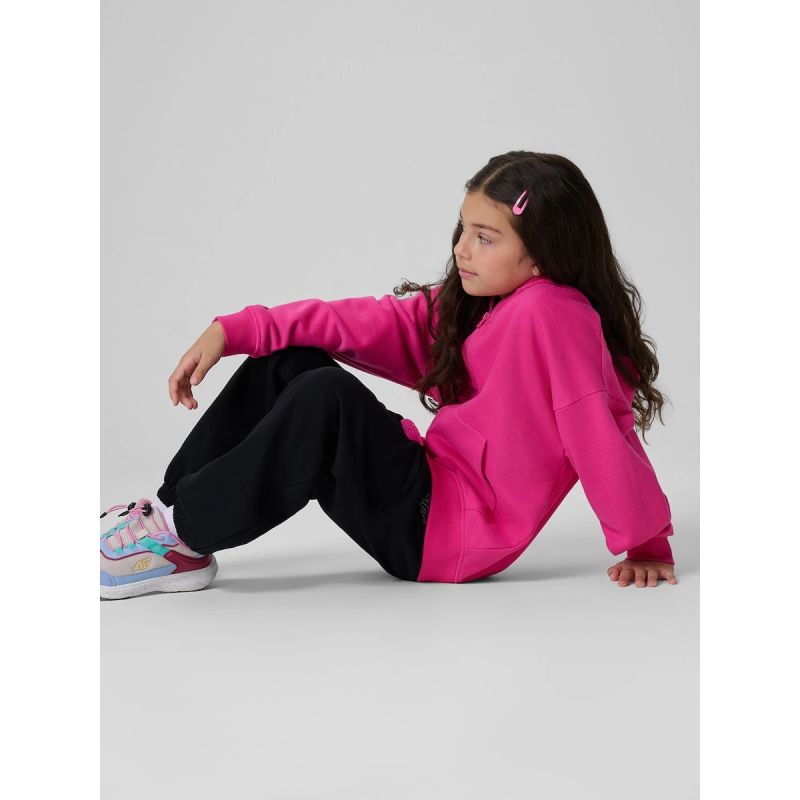 4F Girls' loose sweatshirt with hood gyerek kapucnis pulóver, 158/164 4FJKAW26TSWSF3137-54S