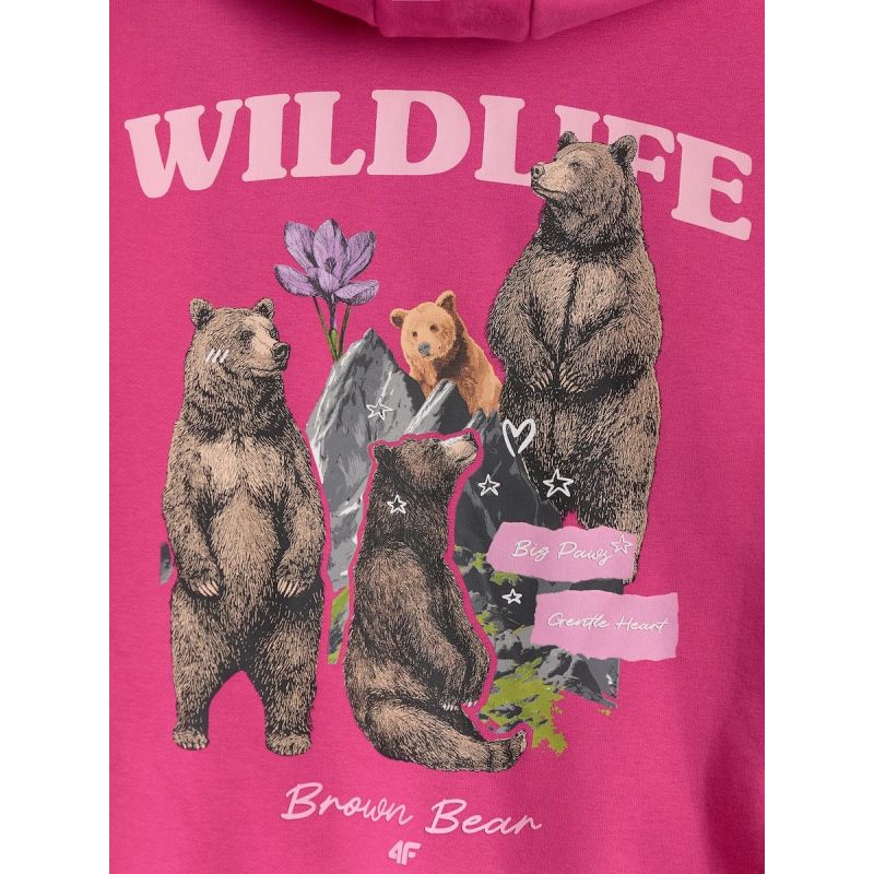 4F Girls' loose sweatshirt with hood gyerek kapucnis pulóver, 158/164 4FJKAW26TSWSF3137-54S