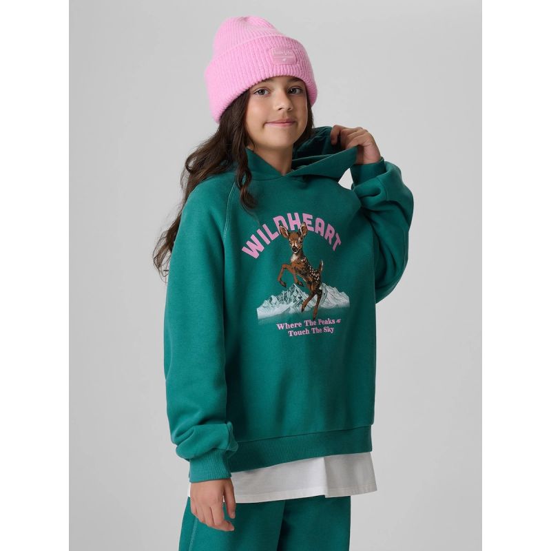 4F Girls' loose sweatshirt with hood gyerek kapucnis pulóver, 158/164