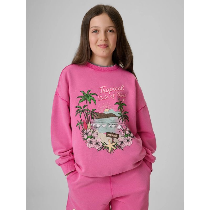 4F Girls' loose sweatshirt without hood 158/164 gyerek kapucnis pulóver 4FJRSS26TSWSF2970-54S
