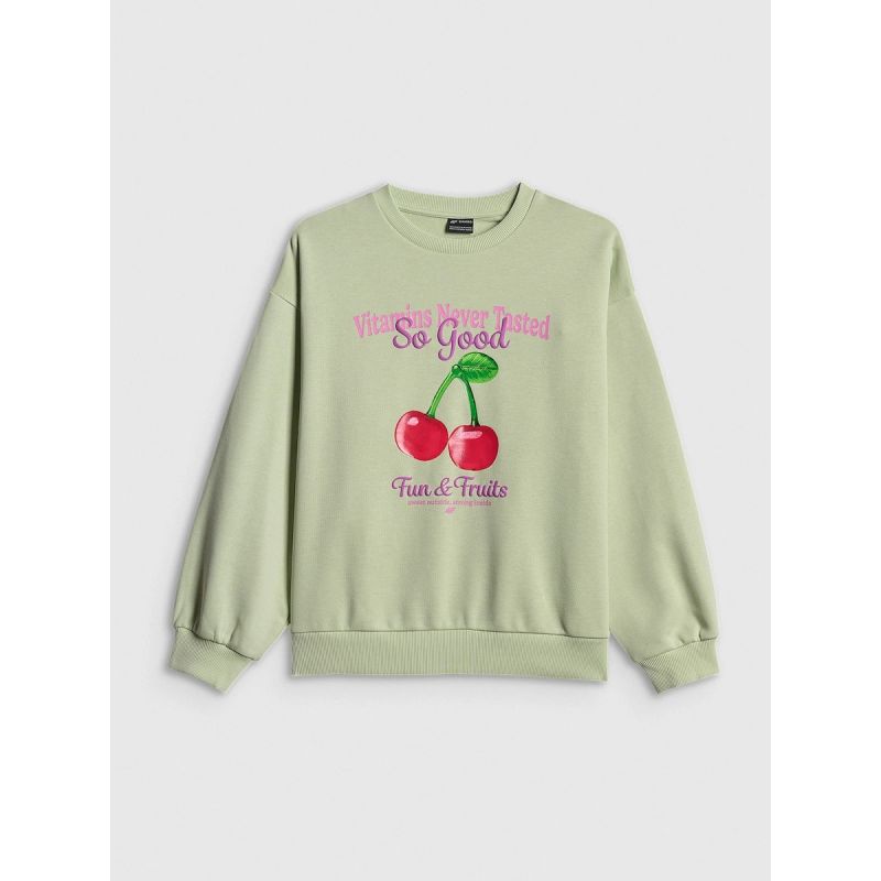 Girls' loose sweatshirt without hood 4F 4FJRSS26TSWSF2903-47S 158/164 gyerek kapucnis pulóver