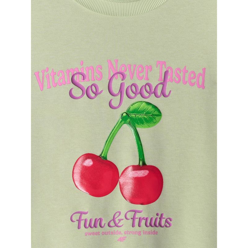 Girls' loose sweatshirt without hood 4F 4FJRSS26TSWSF2903-47S 158/164 gyerek kapucnis pulóver
